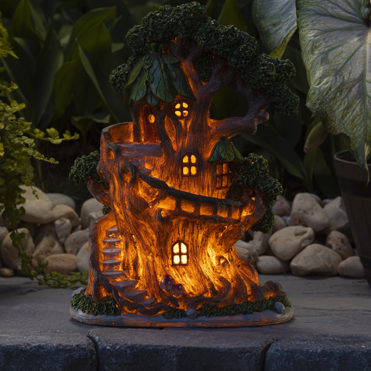 Millwood Pines Enchanted Treehouse Solar Powered Led Outdoor Decor